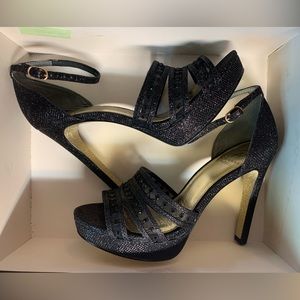 Adrianna Papell Black Ankle Strap Heels